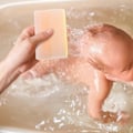 Miniatyrbillede 3 af 4: 2 stk. Baby Badebørste Svamp Massagebørste Baby Sensorisk Børste Sensorisk Træningsbørste