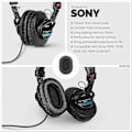 Miniatyrbillede 3 af 5: Udskiftningsørepuder til Sony MDR 7506, V6 & CD900ST med memory foam ørepude og egnet til andre on-ear hovedtelefoner (sort)