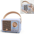 Pikkukuva 4 / 4: Bluetooth-kaiutin, kompakti, kannettava, retro-ulkoasu, HIFI-stereoääni, monitoiminen langaton kaiutin akulla, vaaleansininen