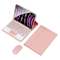 Pikkukuva 1 / 5: TP-1099 Yhteensopiva iPad 10.9 (2022) Langaton Näppäimistö Kotelo Hiirellä, PU Nahka Folio Käännettävä Bluetooth Näppäimistö Kotelo Pink
