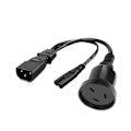 Miniatyrbillede 1 af 5: C14 til C7 + AU Y Splitter Strømstikledning, Enkelt IEC 320 C14 Han til C7 + AU Hun Splitter Adapter Kabelledning