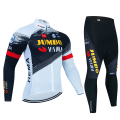 Miniatyrbild 1 av 5: 2023 JUMBO Långärmad Cykeltröja Set haklapp Byxor Ropa Ciclismo Cykelkläder MTB Cykeltröja Höstuniform Herrkläder Silver 4XL