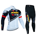 Miniatyrbild 1 av 5: 2023 JUMBO Långärmad Cykeltröja Set haklapp Byxor Ropa Ciclismo Cykelkläder MTB Cykeltröja Höstuniform Herrkläder Silver S