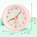 Miniatyrbild 2 av 5: Väckarklocka småbarn analog pojke flicka tyst bordsklocka batteridriven utan tickande sänglampa stor funktionslampa för sovrum kontor (rosa)