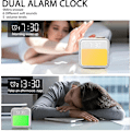 Miniatyrbild 2 av 5: Soluppgång Väckarklocka för Sovrum Barn Tonåringar Hatch Väckarklocka Vakna Upp Ljus för Tunga Sovare Vuxna Sömnhjälp Dubbel Alarm Snooze 6 Alarmljud 10 Co