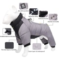 Miniatyrbild 4 av 5: Pet Dog Jacka Quilted Puffed Coat Valp Hund Varma Vinterkläder Utomhus Color Block Väst Gray 2XL