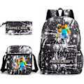 Miniatyrbilde 1 av 5: MINECRAFT ryggsekk skoleveske for barn Gutter Jenter Game Printed Student Bookbag Skolerekvisita plum