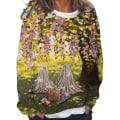 Miniatyrbild 1 av 2: Ghost Sweatshirt Kvinnor Halloween Pumpkin Shirts Rolig nyhet Grafiska T-shirts Långärmade höstskjortor style 5 M