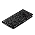 Miniatyrbillede 5 af 5: Litchi Tekstur Præget Fjer Læder Telefon Cover med Wallet Stand Kompatibel til Samsung Galaxy A20e Black