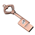 Pikkukuva 5 / 5: 10x USB 2.0 Metallinen USB-muistitikku Puhdas Kupari Sydän USB-muistitikku Avain (kupari, 8gb)-Erinomaisuus