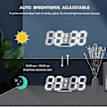 Miniatyrbild 3 av 5: Vardagsrum 3D Väggklocka Gränsöverskridande Digital Klocka 3D Väckarklocka LED Väggklocka Digital Dimbar Ljudlös Snooze USB 12/24 Timmar