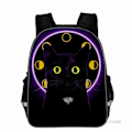 Pikkukuva 1 / 5: Uusi Musta Kissa Reppu Eläin Gothic Moon Phase Casual koululaukut Taaperot Pojat Tytöt Teini Green 13 inch