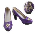 Pikkukuva 1 / 5: Peli Genshin Impact Keqing Cosplay Puvut Genshin Ke Qing Impact Halloween Cos Kengät Keqing Ponytails Mixed Purppura Cosplay Peruukki shoes XXL