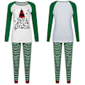 Pikkukuva 2 / 5: Naisten set Joulukuvioidut pitkähihaiset Topit Printed housut Pyjamat Lounge Wear Green M