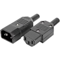 Miniatyrbild 4 av 5: 1 Par AC250V 10A IEC C14 Hane C13 Hona, 3 Stift Terminaler Inline Adapterkontakt Strömuttag