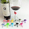Miniatyrbillede 5 af 5: 12 stk. Silikon Glasmarkører Party Vinglas Markør Flamingo Vinglas Genkender