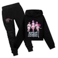 Flickor K-Pop Demon Hunters Hoodies Barn Tröja Pullover Toppar Byxor Outfit Set 03 _b Black 150