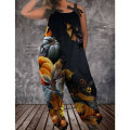 Pikkukuva 1 / 2: Halloween Bat Pumpkin Ghost Cute Print Naisten Haalarit Romperit Haalarit Yksiosaiset pellavaiset casual haalarit naisille style 5 M