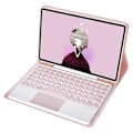Pikkukuva 1 / 5: YT098B-A Yhteensopiva iPad Air (2020) / (2022) Pyöreät näppäimet Langaton Bluetooth-näppäimistö kosketuslevyllä, ihoa myötäilevä iskunkestävä jalusta Pink