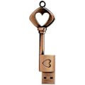 Miniatyrbillede 1 af 5: 32GB USB Flash Drive, Retro Metal Nøgleform USB Flash Drive Memory Stick USB 2.0 Pen DriveMetal Hjerteformet U Disk, Bronze, En Stykke
