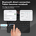 Pikkukuva 5 / 5: TP-1099 Yhteensopiva iPad 10.9 (2022) Langaton Näppäimistö Kotelo Hiirellä, PU Nahka Folio Käännettävä Bluetooth Näppäimistö Kotelo Black