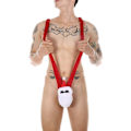 Miniatyrbild 2 av 5: Jul Jockstrap för Män Tomte Mankini Stringtrosor Leotard Sexiga Underkläder Kalsonger Body