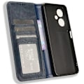 Miniatyrbild 5 av 5: Kompatibelt Skal för Oppo A79 5G / A2 5G Retro PU Läder Magnetisk Självstängande Plånboksfodral Blue