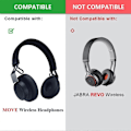 Miniatyrbilde 4 av 5: Protein Leather Erstatningsøreputer Øreputer Øreputer For Jabra Move Wireless On-ear Bluetooth Hodetelefoner (svart)