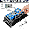 Miniatyrbillede 5 af 5: 2 stk. 30a Solcelle Batteri Controller 12v/24v Solpanel Ladecontroller Jord Solpanel Kontrol