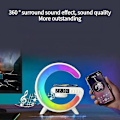 Miniatyrbild 2 av 5: 4-i-1 G Form Bluetooth-högtalare med RGB-ljusklocka G63