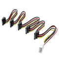 Miniatyrbillede 1 af 5: 1 til 5 Sata Kabel Splitter Kabel Drev Disk Kabel 4 Pin til 15 Pin Splitter Kabelledning
