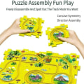 Pikkukuva 3 / 3: Lasten opettavainen pulmarata set - tee itse -pulmaradat ajoneuvojen kanssa Pulmapeliradat lapsille Dinosaur