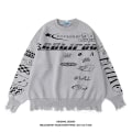 Pikkukuva 1 / 5: Retro Villa Racing Letters Neule Hiphop Pariskunta Neuleet grey XL