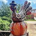 Miniatyrbilde 5 av 5: Kalkun med Gresskar Resin Statue Skrivebordsornamenter Innovativ (oransje1stk)