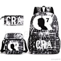Miniatyrbild 3 av 5: CR7 Skolväskor 3st Stor bokryggsäck för tonåringar Pojkar Flickor Resebärbar dator Mochila Escolars Dark Grey