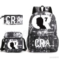 Miniatyrbild 3 av 5: CR7 Skolväskor 3st Stor bokryggsäck för tonåringar Pojkar Flickor Resebärbar dator Mochila Escolars Light Grey