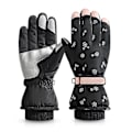 Pikkukuva 1 / 5: Lumihanskat Vedenpitävät Talvi Ski Gloves Lämpimät neutraalit käsineet Elegant Black (Snowflake) SK22