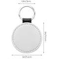 Miniatyrbillede 4 af 5: 10-pak Sublimerings Emner PU Læder DIY Varmeoverførsel Nøglering (sort rund)