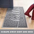 Miniatyrbilde 5 av 5: Dørmatter Slitesterke Hello Matter Utendørs Innendørs Sklisikre Dørmatter for Inngangspartier Lavprofil Gulvmatter for Terrasser, Garasjer (76,2 cm x 44,5 cm, Grå)