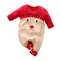 Miniatyrbild 1 av 2: Jul Nyfödd baby Barn 1:a jul Print Crew Neck Långärmad Jumpsuit Bodysuit One Piece Romper Julpresent 6-9M