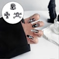 Pikkukuva 2 / 5: 50 kpl Halloween Gothic Punk -tyyliset kynsitaidekoristeet 3D Hämähäkki Risti Kallo Lepakko Riipus Design Seos Koristelu Tarvikkeet DIY Manikyyriin