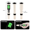 Miniatyrbillede 5 af 5: 4 i 1 Yy-400 Ph/orp/h2&tem Meter Digital Vandstofionkoncentrationsmåler til Akvarium, Svømning