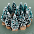 Miniatyrbild 2 av 5: Parti 12 flaskborstar i form av julgranar, små julgranar, miniträd för konstnärliga projekt, julkakor och presenter Grön/Vit