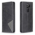 Miniatyrbild 4 av 5: Geometriskt Mönster Ställ Läder Korthållare Fodral Kompatibelt För Xiaomi Redmi Note 8 Pro Black