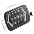 Miniatyrbilde 4 av 4: 7x6 Tommer Halo LED Frontlykter, 5x7 Tommer Firkantet LED Frontlykt Med-pil Engeløyne DRL Blinklys (haoyi)