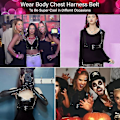 Miniatyrbillede 2 af 5: Punk Talje Sele Bælte Læder Krop Brystkæde Sort Goth Vest Bælte Justerbar A