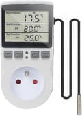 Digital Plug Termostat - Temperaturkontroll För Värme Och Kylning Med Sond - LCD-Display - Timer För Akvarium, Inkubator, Växthus