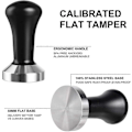 Miniatyrbilde 3 av 4: Kaffetamper i rustfritt stål med frostet håndtak og flat bunn 58mm Kaffegruntkompressor
