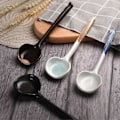 Miniatyrbillede 2 af 5: 4 stk. japanske ramen suppeskeer, keramiske asiatiske suppeskeer, retro koreansk stil spiseske (Style 1)