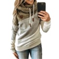 Pikkukuva 1 / 2: Naisten syksyn talvi Colorblock pitkähihaiset casual puserot Khaki 5XL
